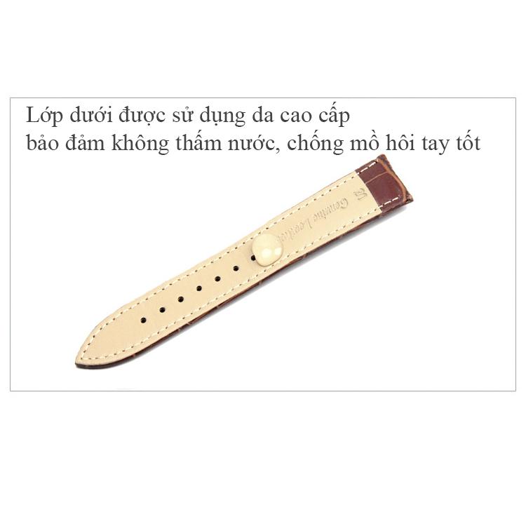 Dây đồng hồ da cao cấp SIZE 20mm (đen-B803)