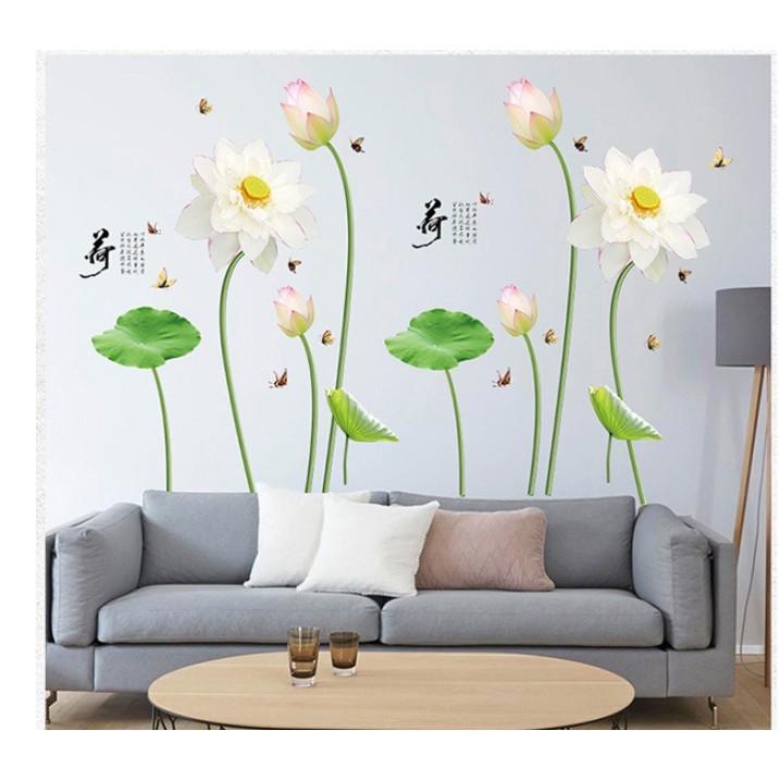 Decan Dán Tường Hoa Sen Tinh Khiết - Combo 02 Tấm (60*90) - CB012