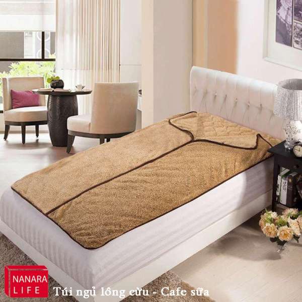 Túi ngủ chăn lông cừu Nanara Life - Nhật Bản 100x205cm (Cà phê)