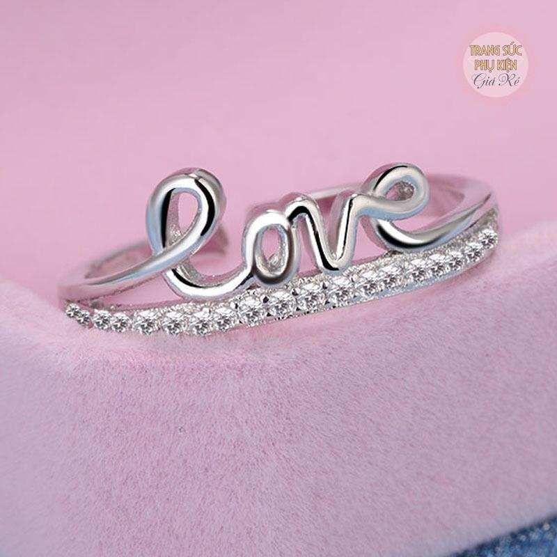 [HCM]Nhẫn nữ Bạc ý S925 chữ LOVE N24