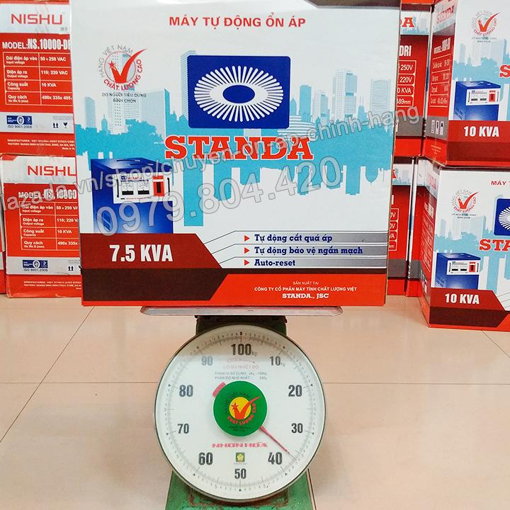 Ổn Áp Standa 7,5KVA DR-I dải 50-250V, bảo hành 4 năm, 100% dây đồng ( Logo Quả Xoài )