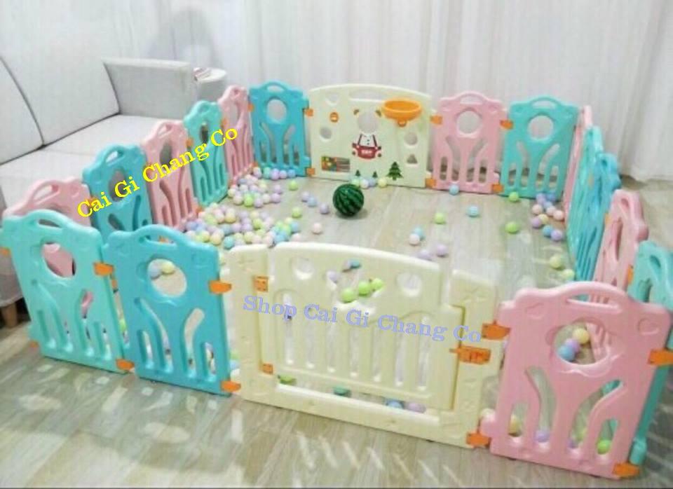 QUÂY CŨI NHỰA 3D LOẠI 12 MIẾNG CHO BÉ TẶNG KÈM THẢM VÀ BÓNG HÀNG CAO CẤP