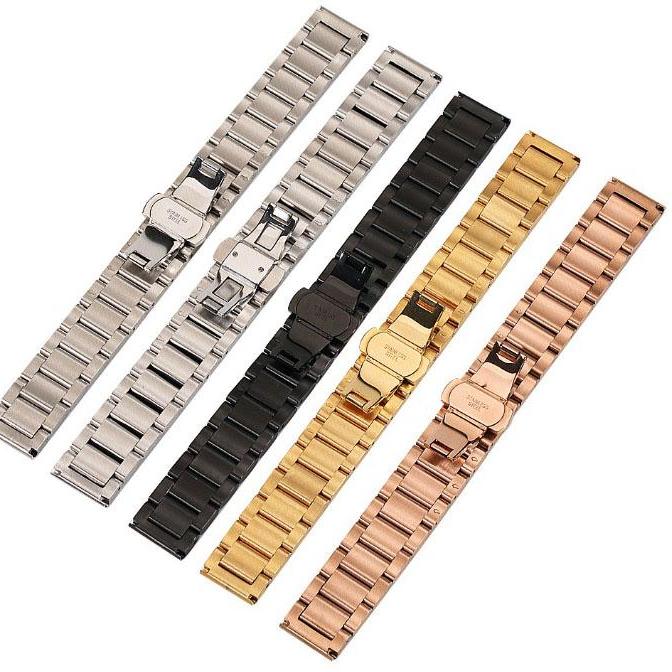 [HCM]Dây đeo đồng hồ thép không gỉ đúc đặc size 20mm (Đen)