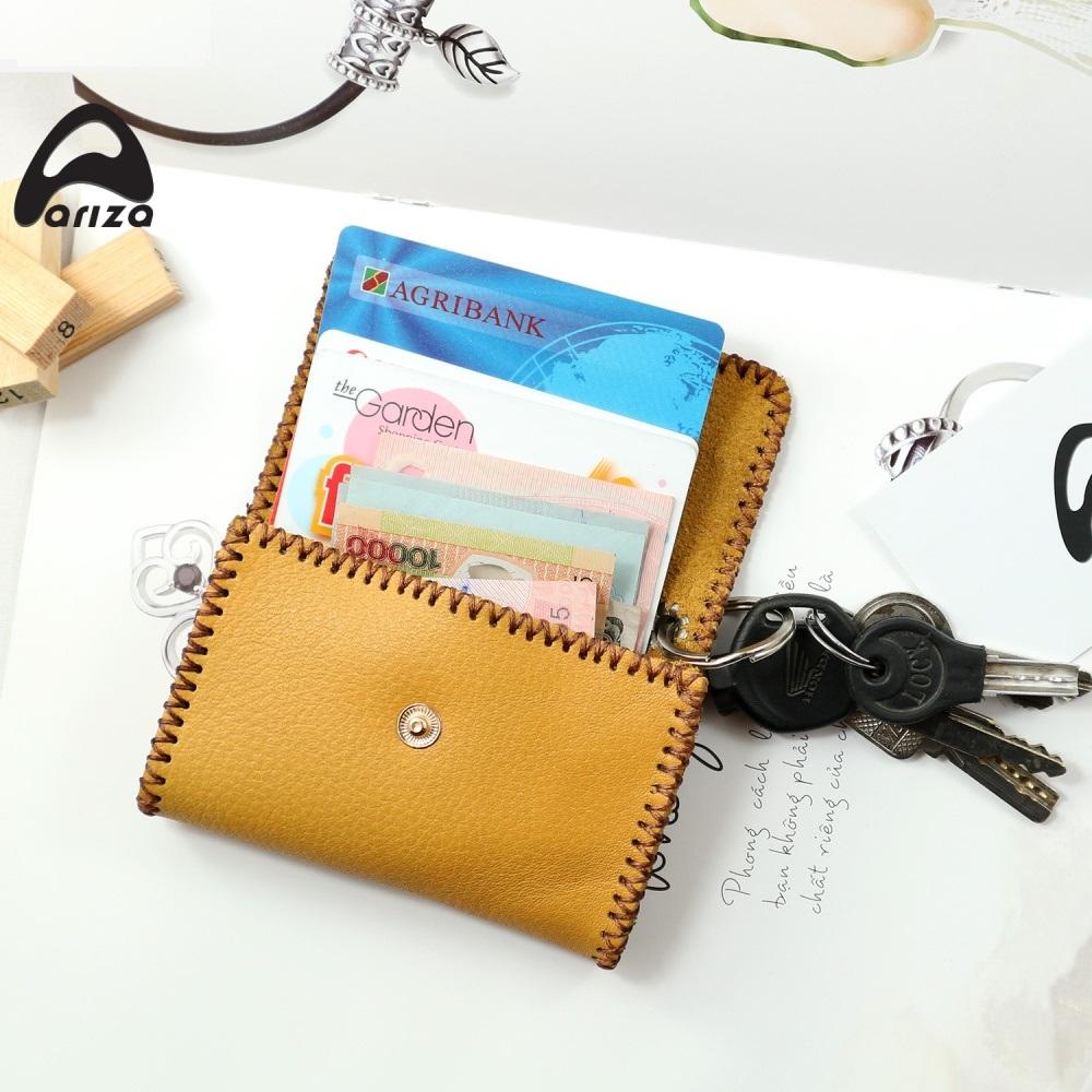 Bóp móc chìa khóa da bò thật 100% Ariza may thủ công