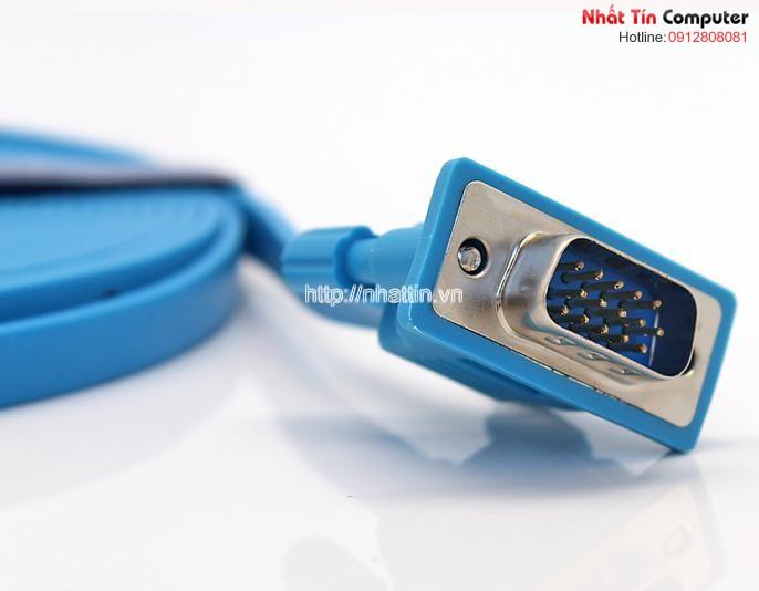 Cáp VGA 15m mỏng dẹt DTECH DT-69F15 chính hãng
