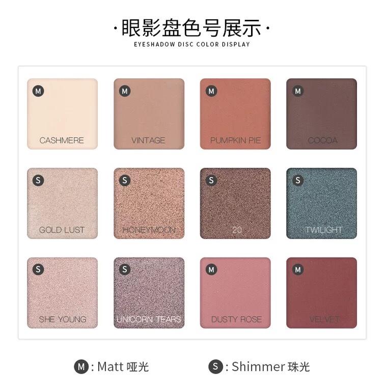 Bảng phấn mắt 12 màu của Maycreate