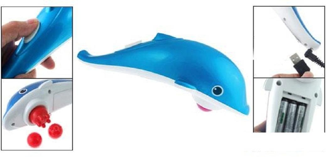[HCM]Máy Massage Cầm Tay Cá Heo 3 Đầu Small Mini H668