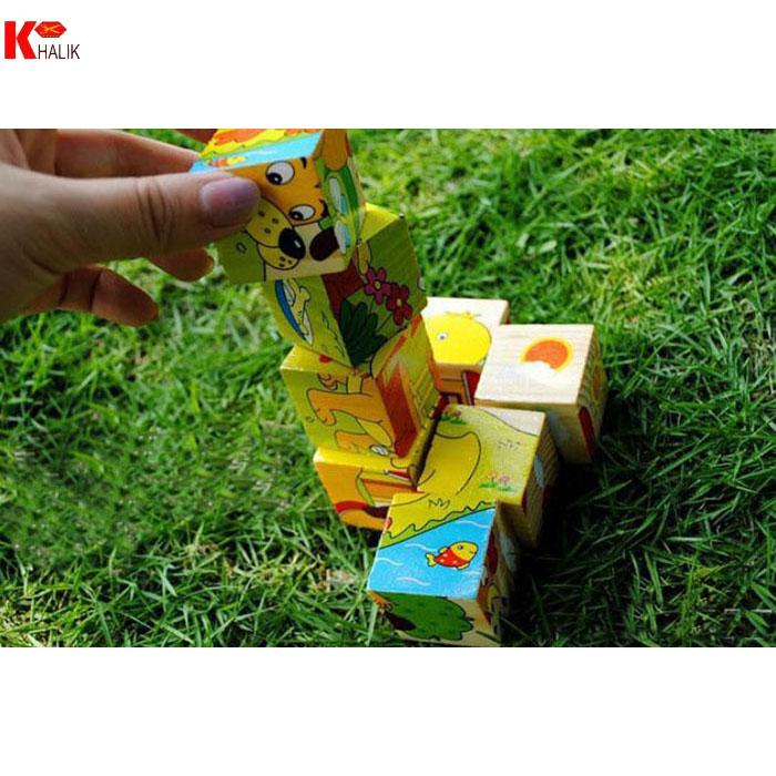 Bộ đồ chơi xếp hình gỗ cho bé (6 mặt)
