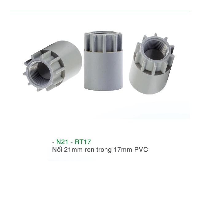 [HCM]Bộ 5 Nối thẳng 21 - Răng trong 17mm PVC