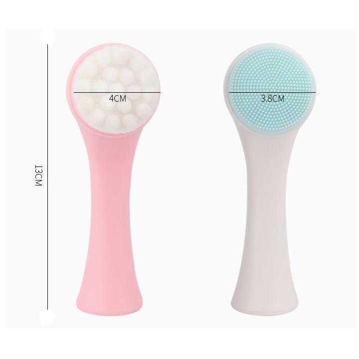 Cọ massage rửa mặt 2 đầu 3D thông minh
