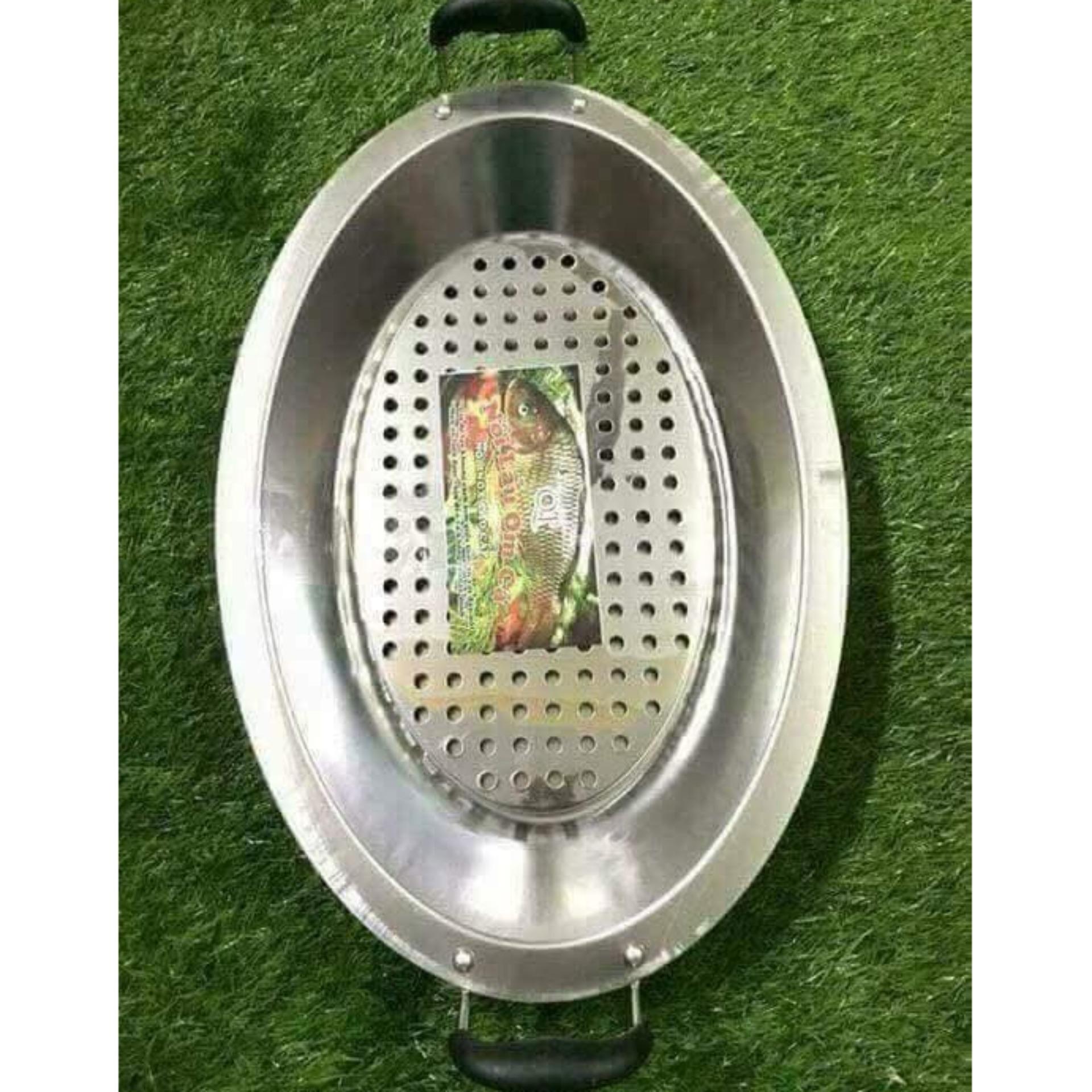 Khay inox bầu dục ăn lẩu, cá chép om dưa
