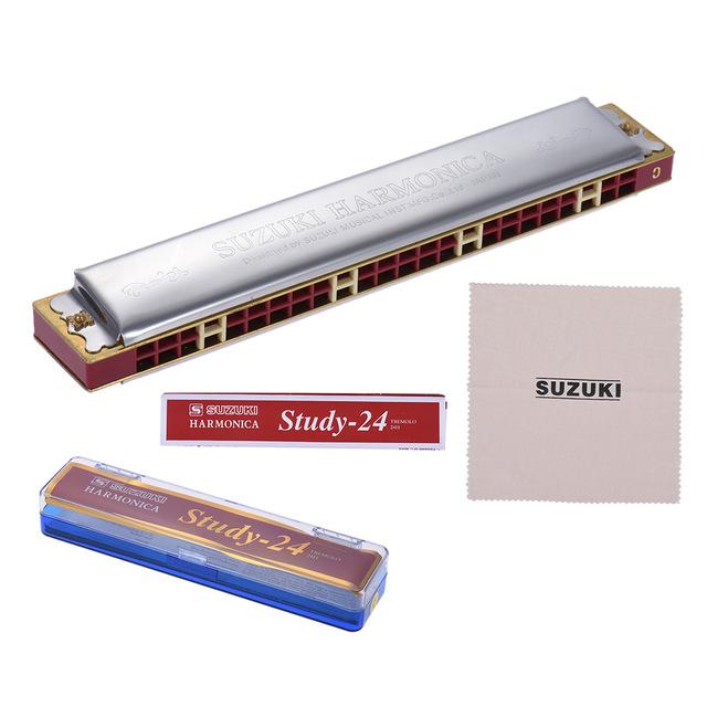 Kèn Harmonica Tremolo Suzuki Study 24 key C (Có video Clip), kèn harmonica 24 lỗ