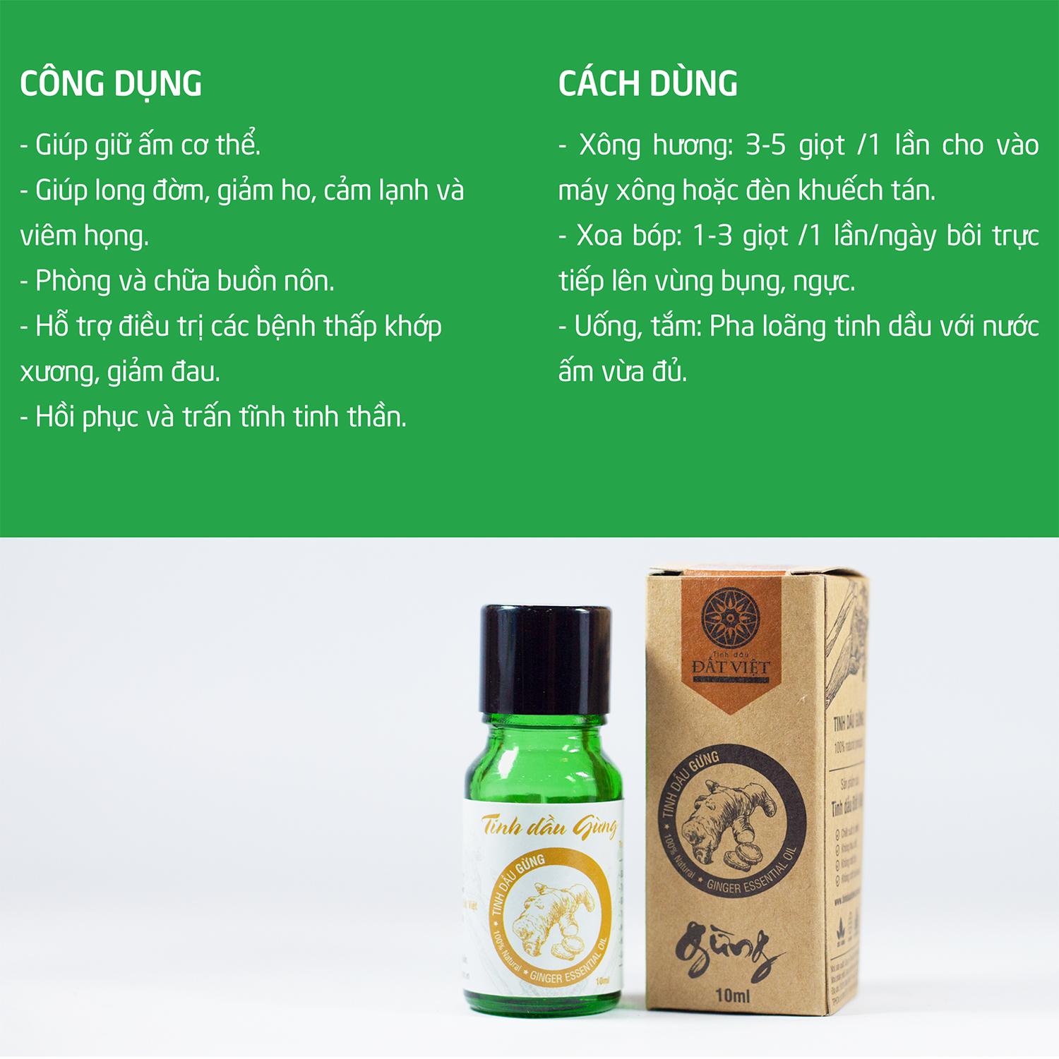 [HCM]Tinh Dầu Gừng Đất Việt (10ml)