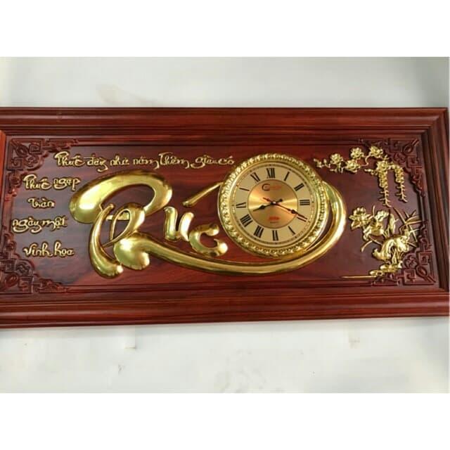 Đồng hồ gỗ tranh chữ phúc treo tường 48x108cm - Giá cả hợp lý Độ bền cao Đồng hồ gỗ tranh chữ phúc treo tường