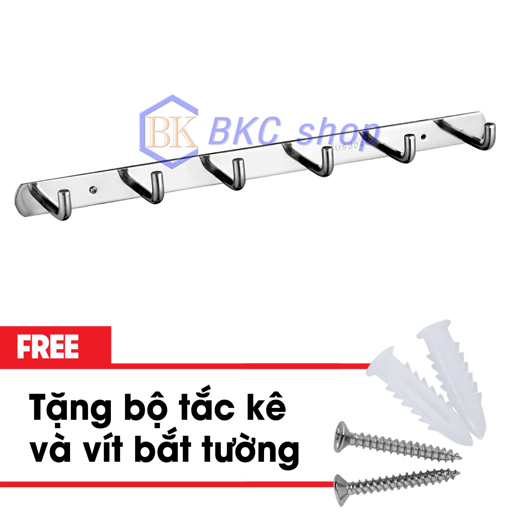 [HCM]Móc áo treo tường Inox 304 – 06 móc