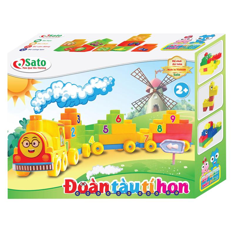 Bộ Xếp Hình Đoàn Tàu Tí Hon Sato Giúp Bé Tư Duy Sáng Tạo