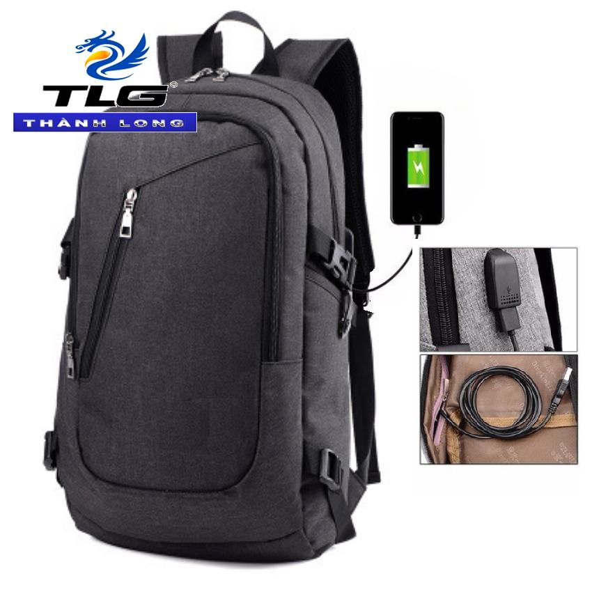 Balo chống trộm, chống nước kèm cổng sạc USB Đồ Da Thành Long TLG  tặng 01 bút bi cao cấp TLG