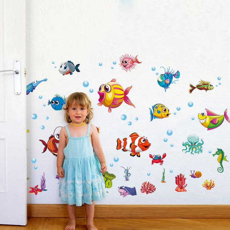 Decal dán tường thế giới dưới nước Sticker Tranh Dán Tường XH6230- Decal dán tường động vật - Decal dán tường hình thú