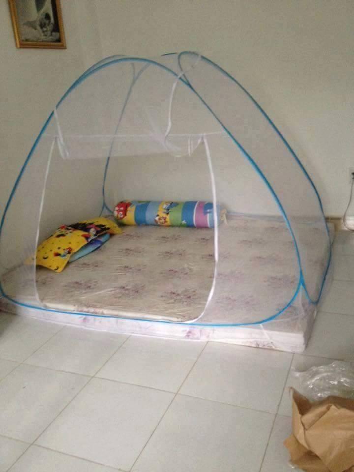 MÙNG CHỤP TỰ BUNG 1M6 X 2M (2 CỬA) HOÀNG PHÁT (XANH HOA)