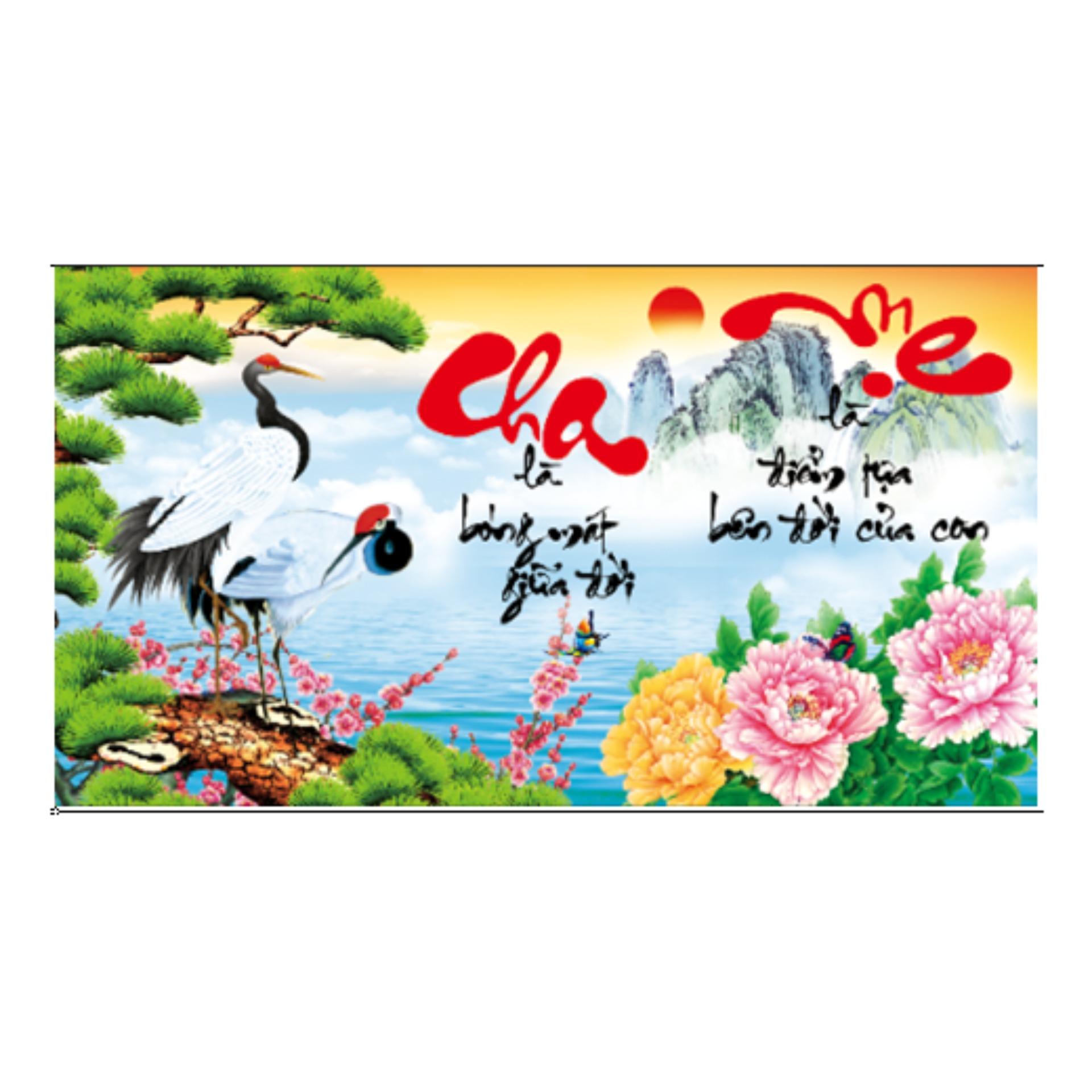 X8058 Tranh thêu chữ thập Cha mẹ