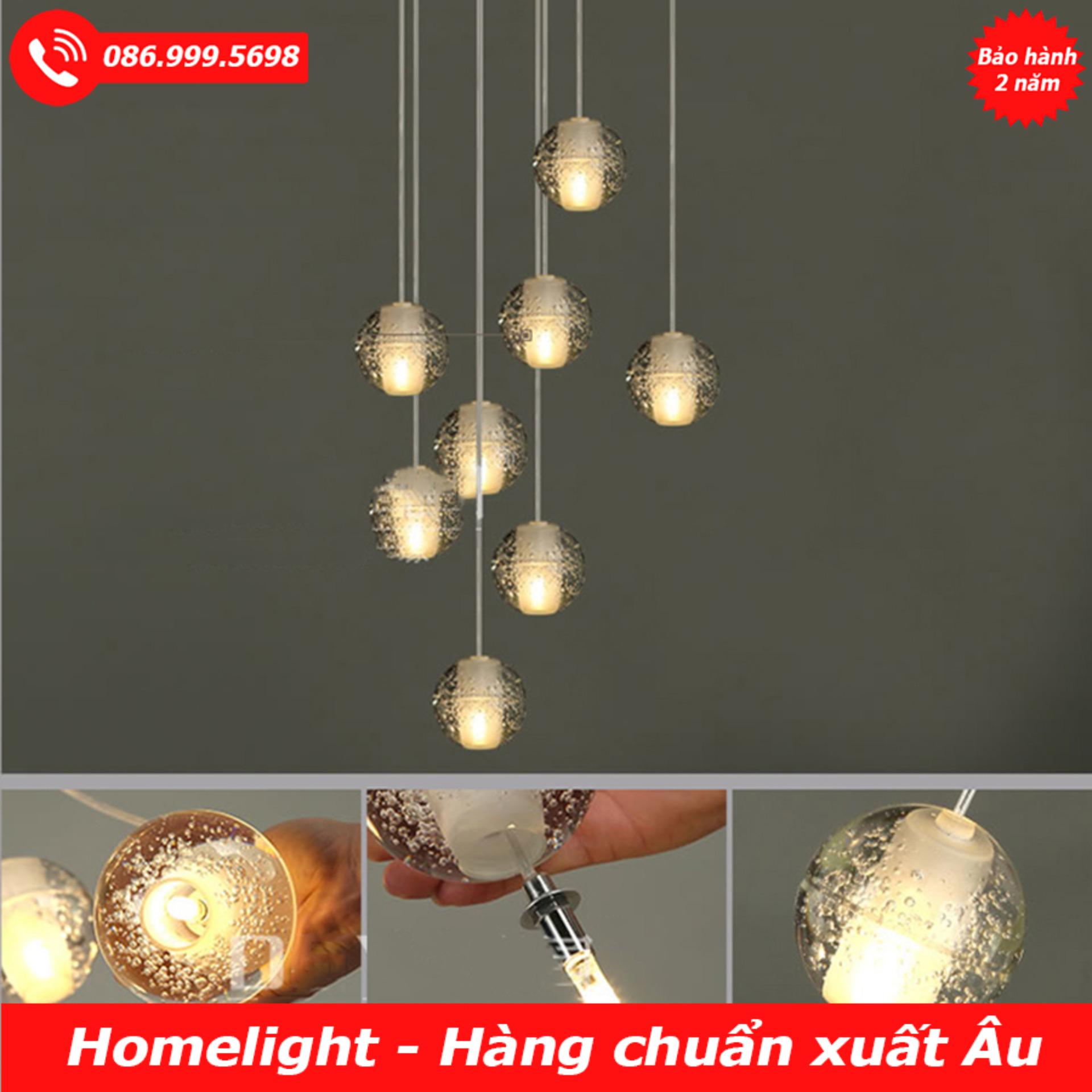  Đèn thả hiện đại Đèn thả trần Đèn thả ngọc LED (Bộ 8 quả)