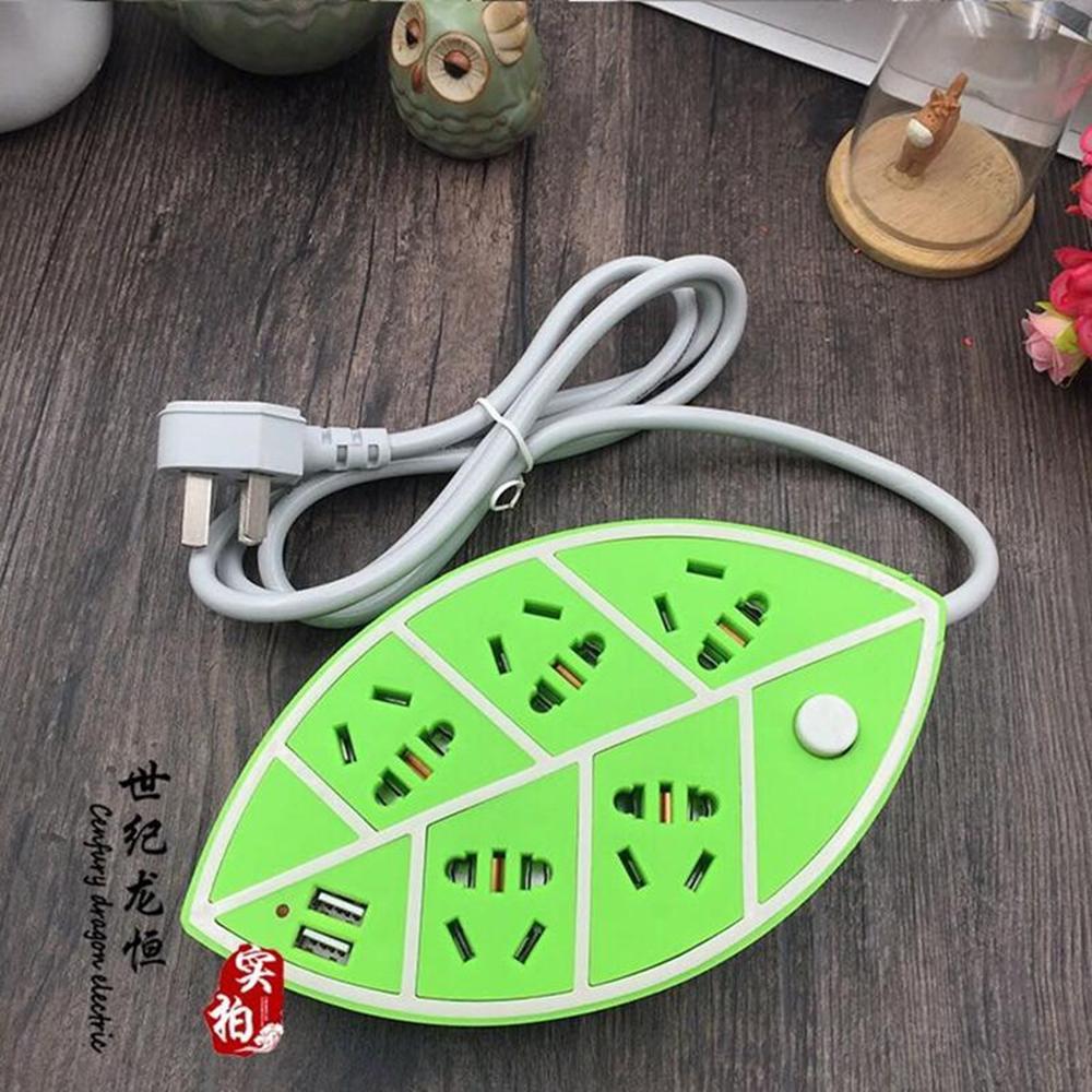 Ổ cắm điện hình Lá, có cổng USB: 1,5m 5 trấu