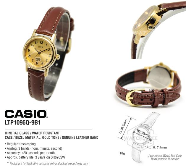 Đồng hồ nữ dây da Casio Anh Khuê LTP-1095Q-9B1DF