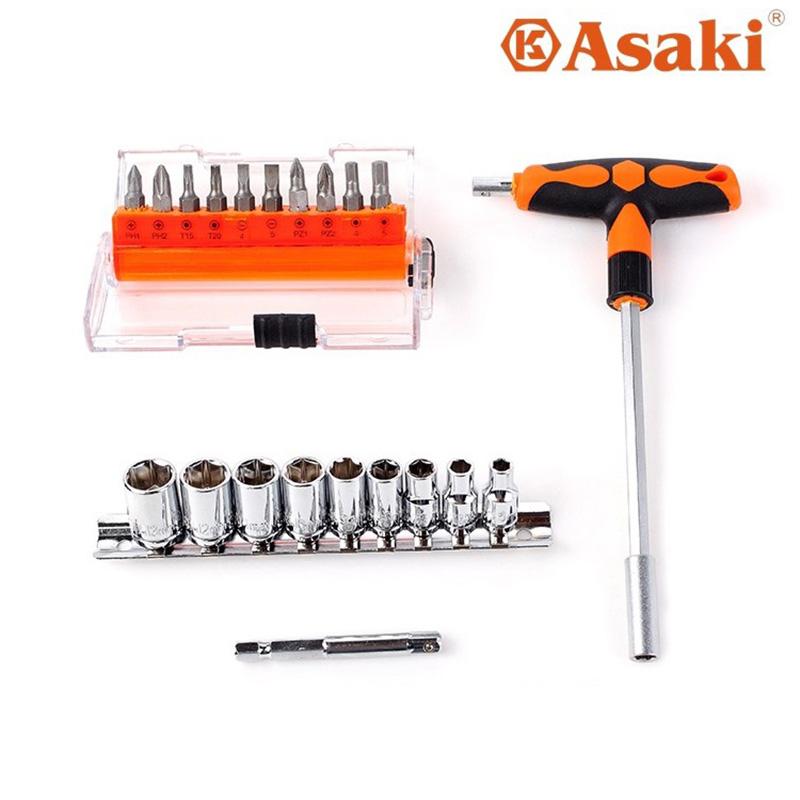 Bộ tuýp chữ T 21 món (5mm-13mm) Asaki Ak-6357