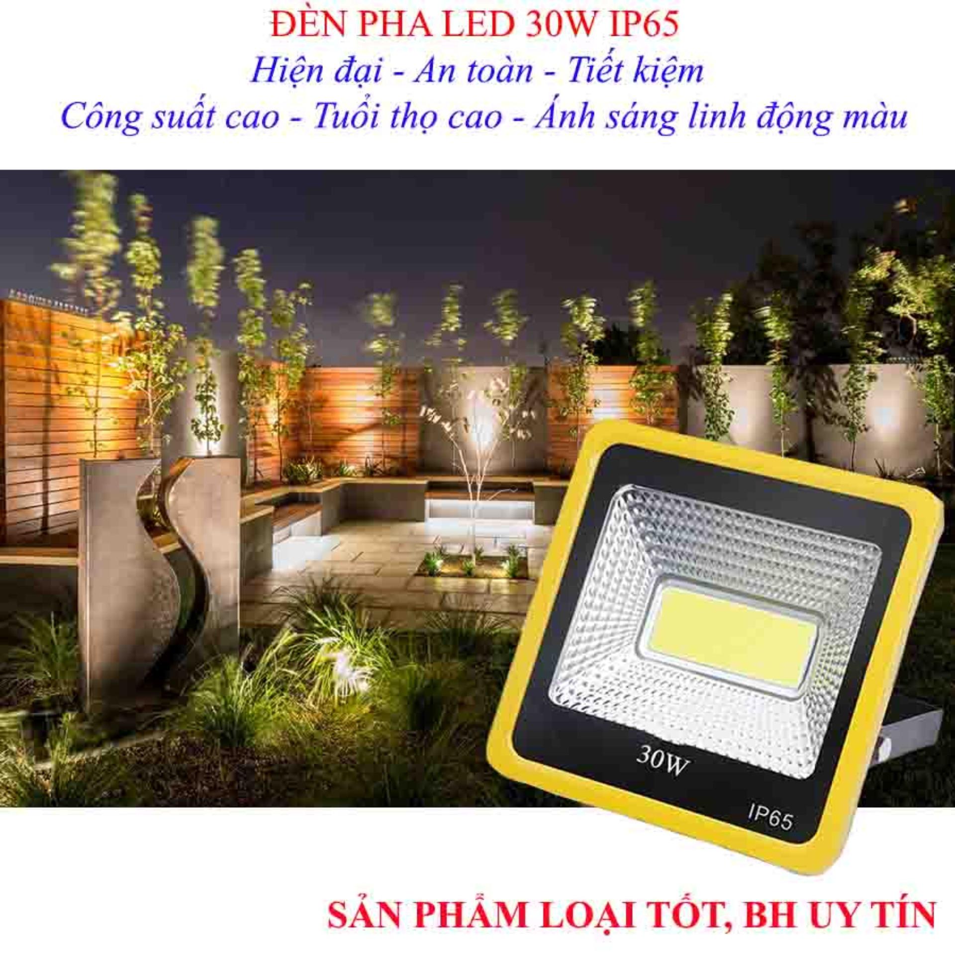 Den led dep , Đèn led đẹpĐèn led chiếu sáng, Đèn pha led 30W IP65 ánh sáng vàng - BH Uy Tín 1 đổi 1