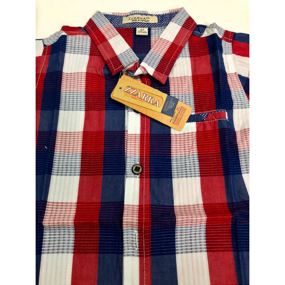 Áo sơ mi Zara bé trai - Sọc đỏ- size 1-8