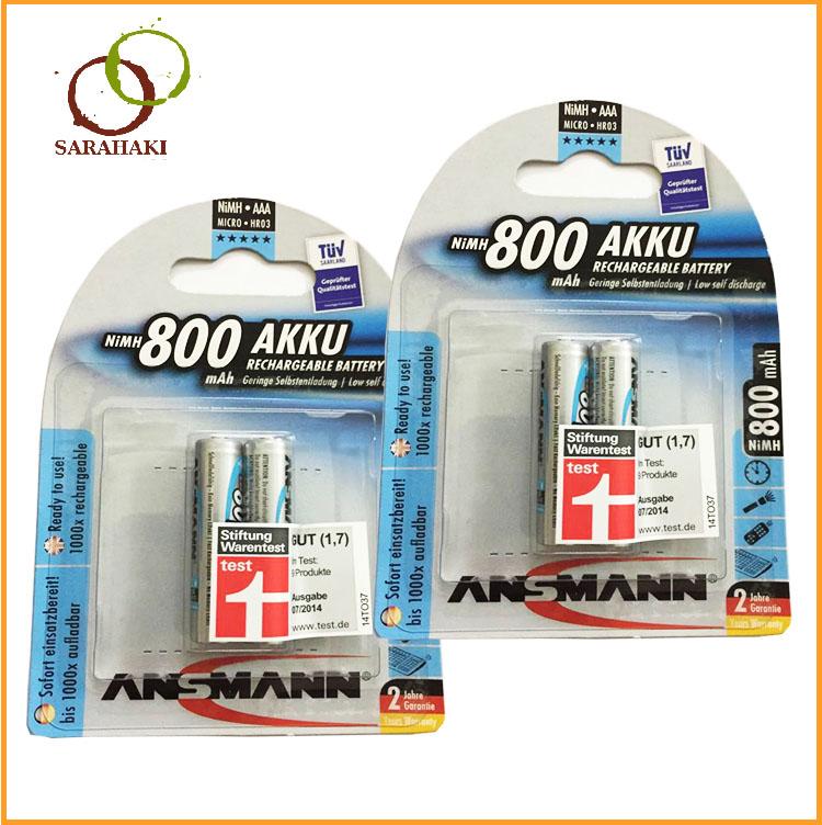 Combo 2 vỉ pin sạc AAA Ansmann 800mAh (1 vỉ 2 viên)
