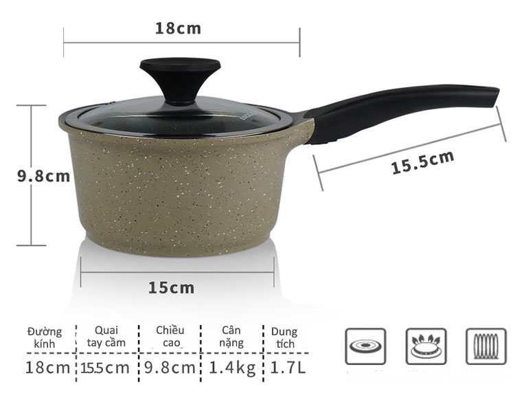 Quánh đá 5 lớp phi 18cm Lock&Lock LCA6181D siêu cao cấp
