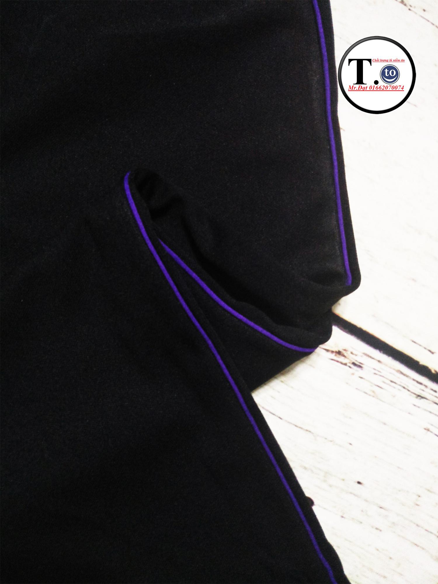 [HCM]Quần thun nữ - legging (Ôm body viền sọc tím)