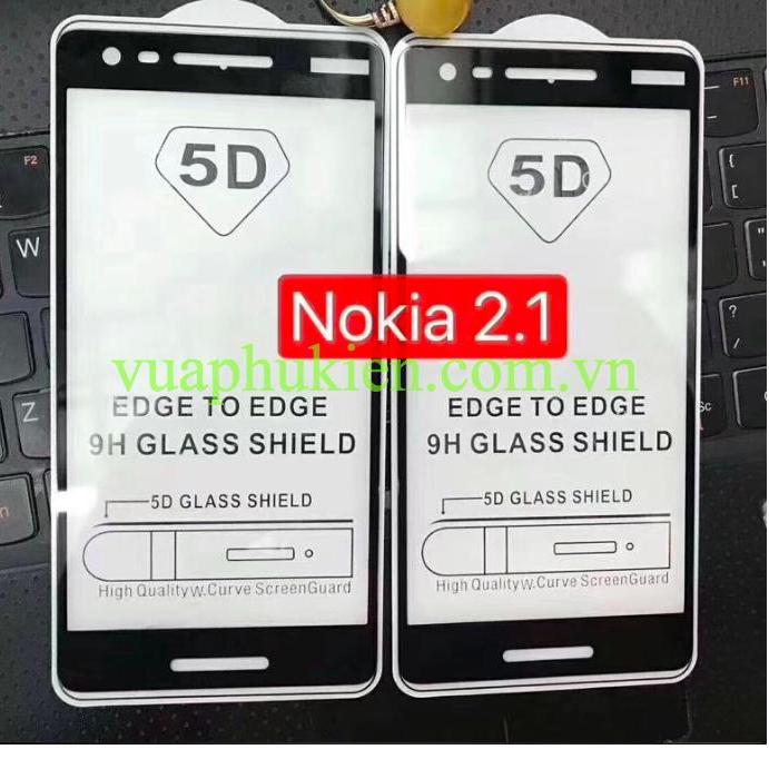 Kính cường lực Nokia 2.1 / 5D Full màn hình cao cấp - Hàng nhập khẩu