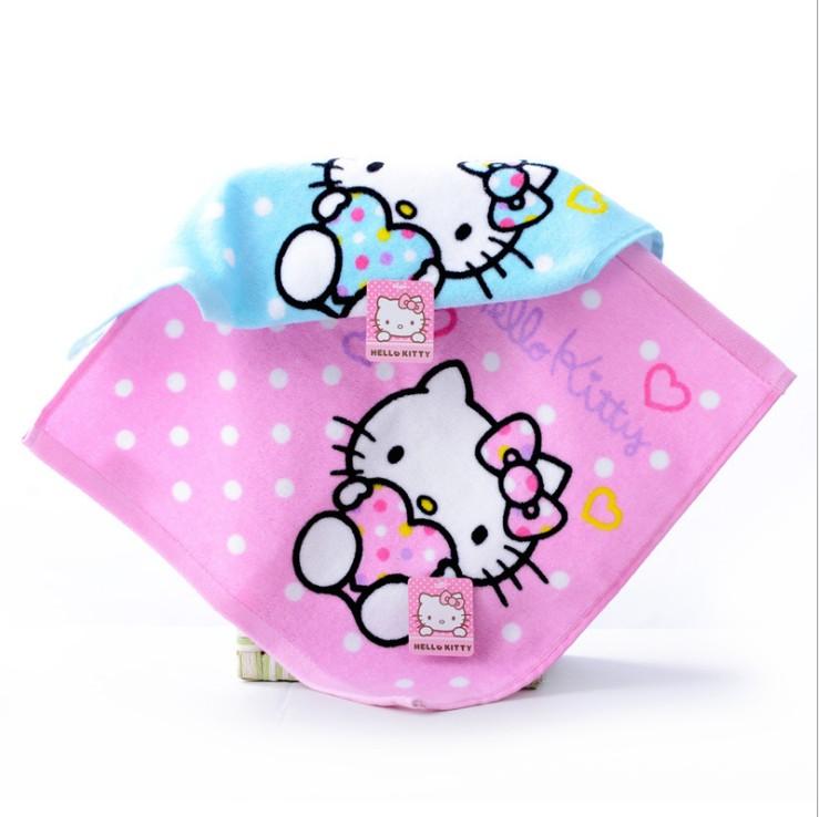 Hello Kitty 100% Cotton Hút Nước Rửa Mặt Khăn Vuông Nhỏ