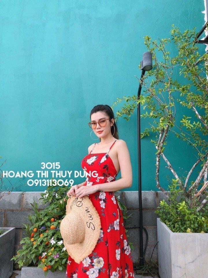 Đầm maxi hoa hai dây quyến rũ