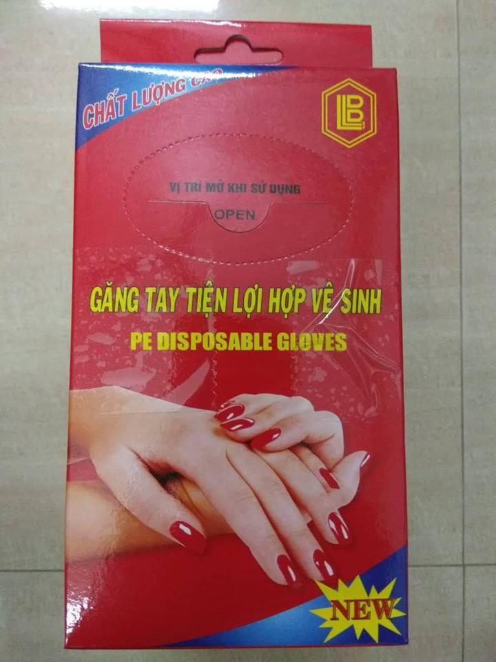 10 hộp găng tay nilon sử dụng 1 lần