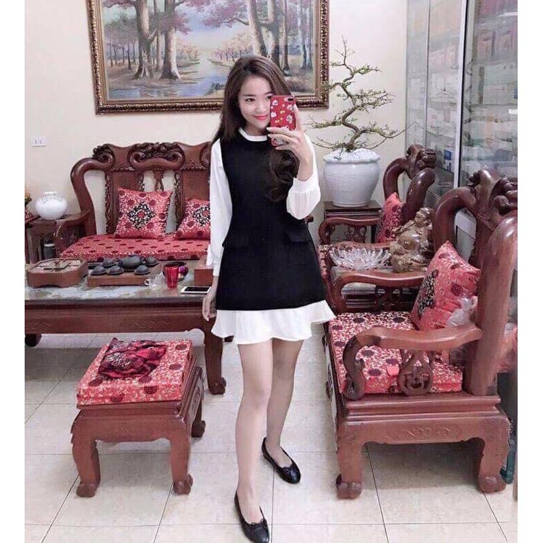 [Hoàn tiền 15%]Đầm phối sơ mi cách điệu cực xinh