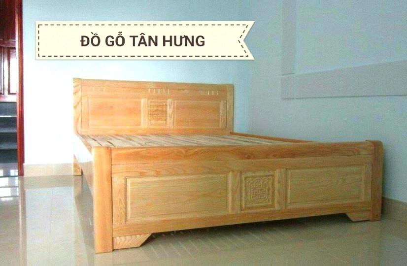 Giường ngủ gỗ sồi 180x200 kèm thang dát