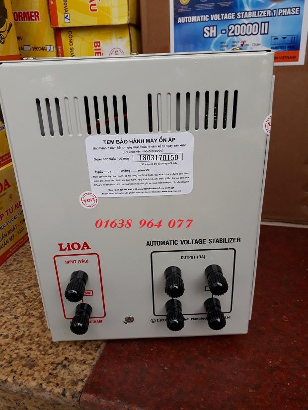 Ổn áp LiOA 7,5KVA dải 90V-250V DRI-7500 II thế hệ mới, dây đồng 100%