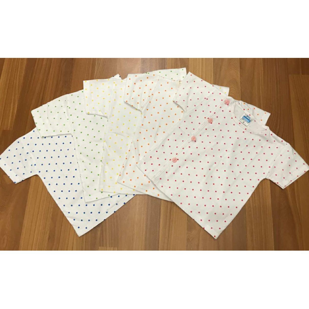 Bộ 5 Áo Sơ Sinh Tay Ngắn Chấm Bi Cho Bé size 1(2 - 4kg)