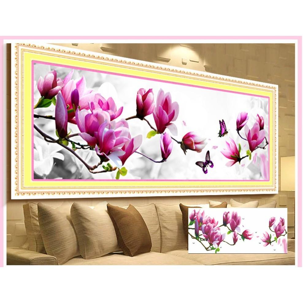 [HCM]Tranh Đính Đá Hoa Mộc Lan Y8081 100x50cm