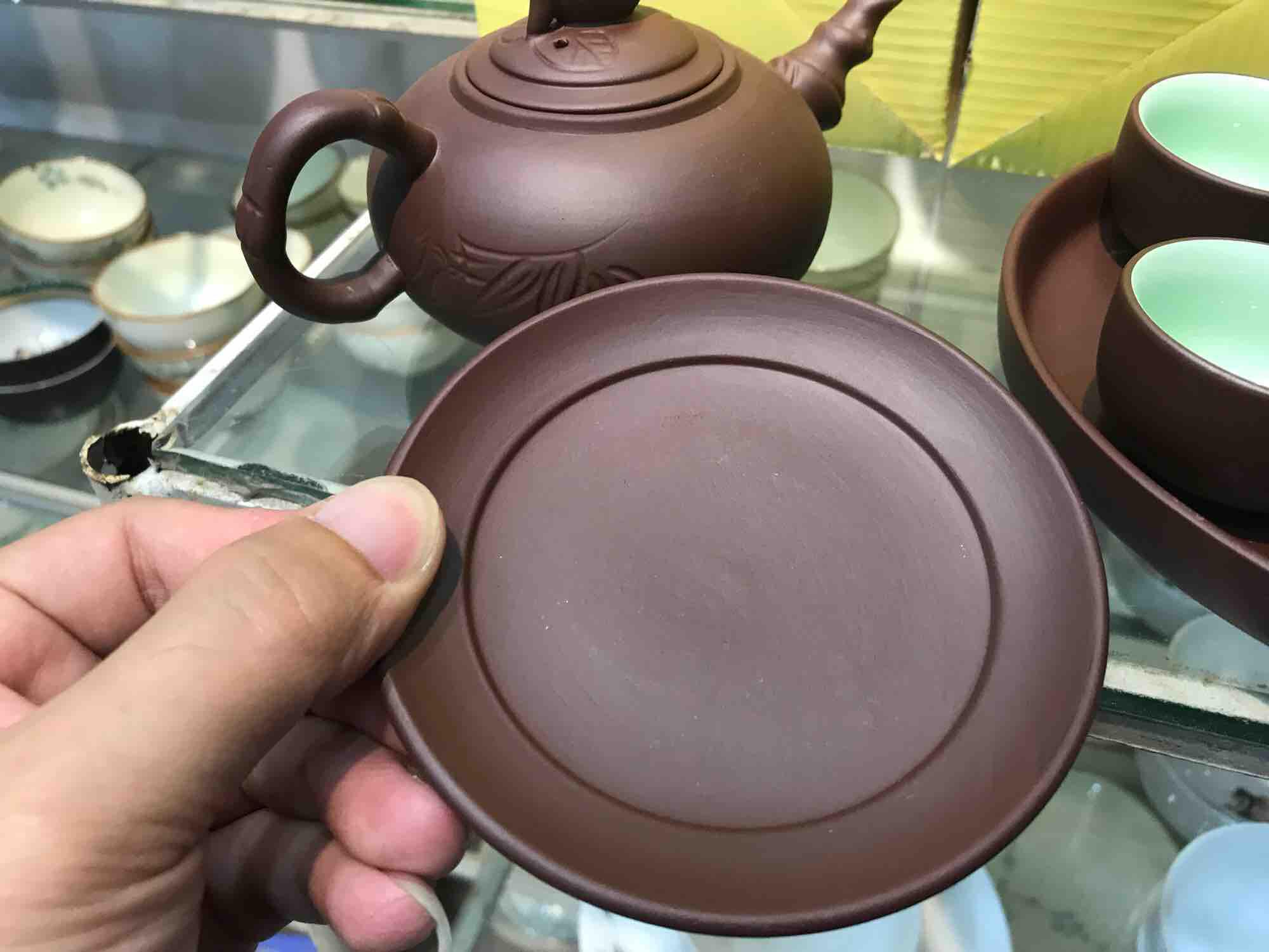 Bộ ấm chén Bát Tràng  tử sa ( khay )