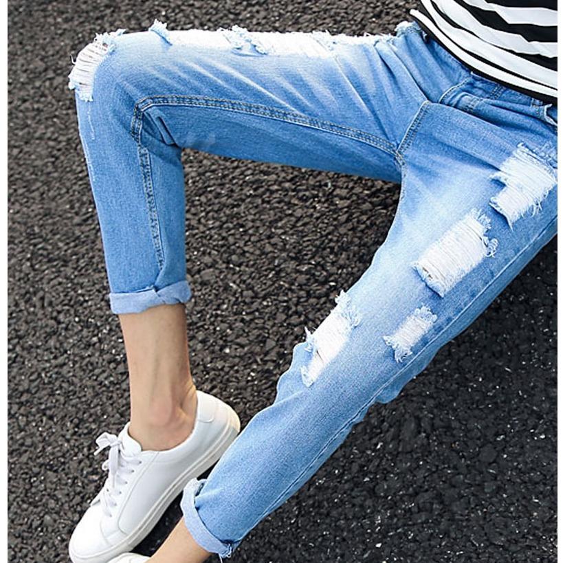 [HCM]Quần Jean Nam Rách Cao Cấp Vải Dày