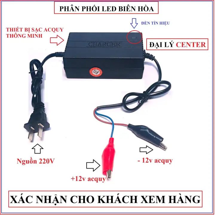 Sạc acqui xe máy thông minh tự động ngắt khi đầy , sạc acquy 12v2a