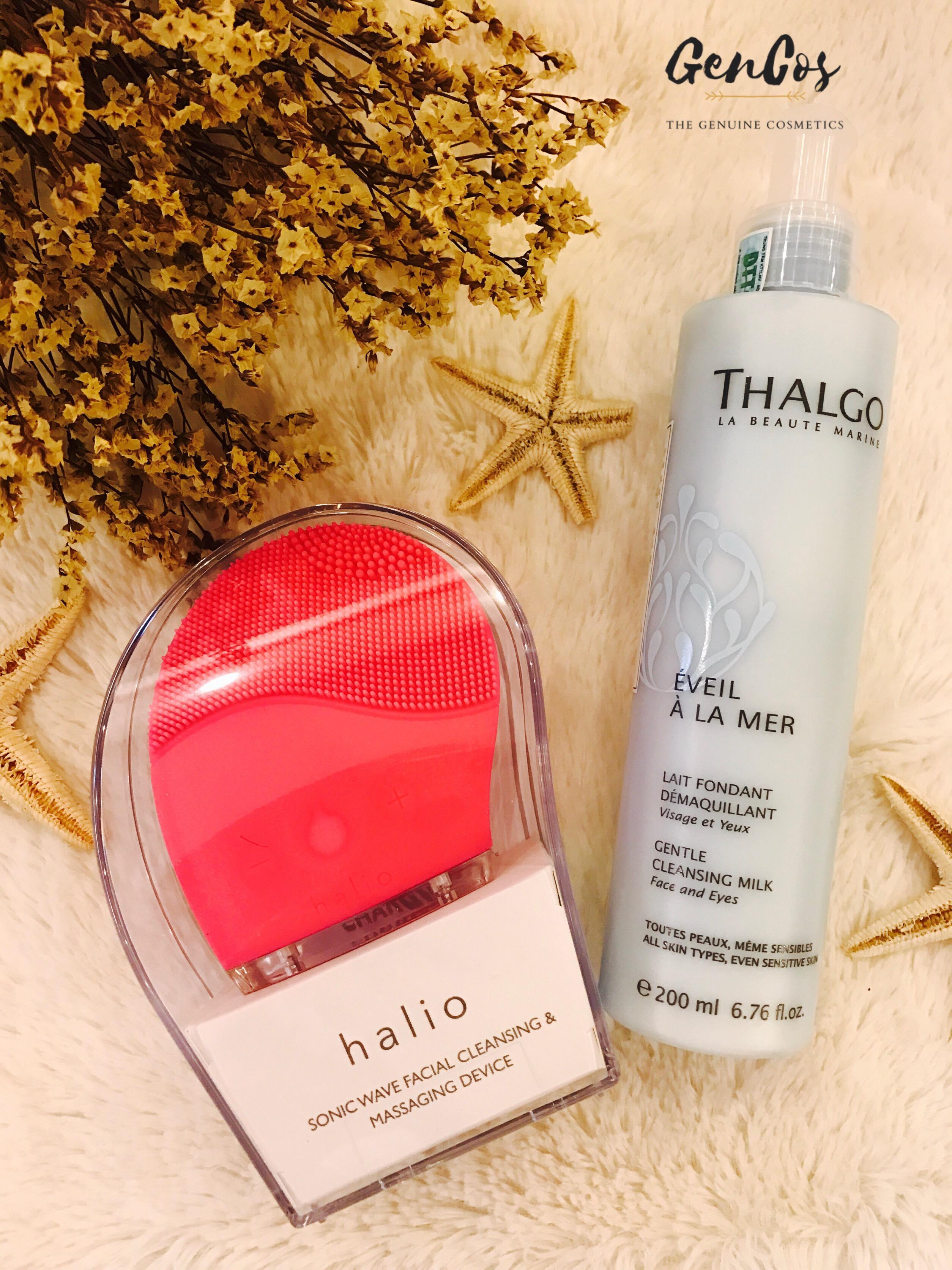 Combo Máy rửa mặt Halio và Sữa rửa mặt Thalgo