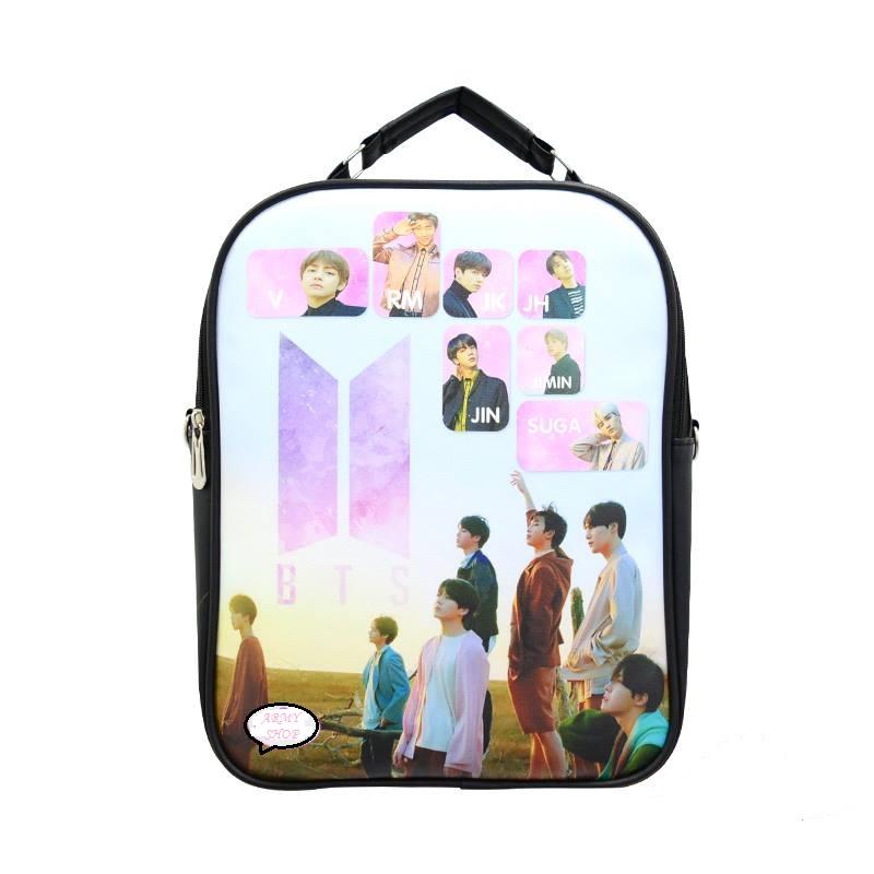 Balo 1 Ngăn 2in1 In Hình BTS (Tặng kèm 3 hình BTS xinh xinh)