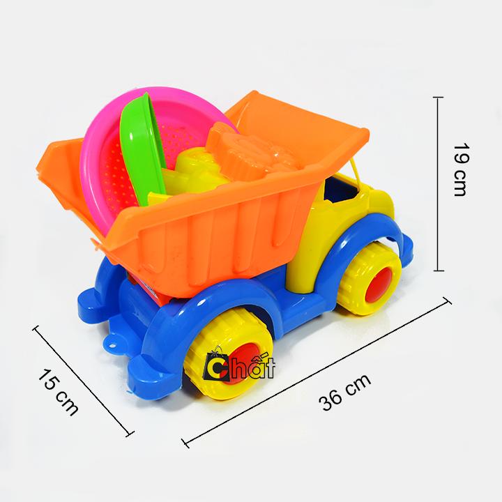 Bộ đồ chơi xúc cát đi biển xe ben HT525
