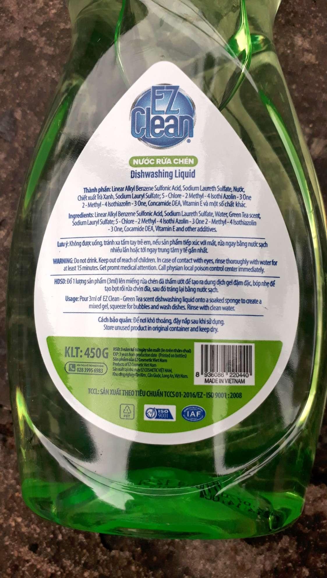 Nước rửa chén đậm đặc EZ hương chanh 450g