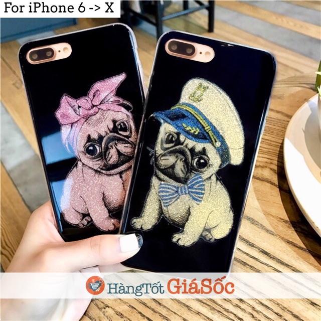 Ốp lưng Chó con kim tuyến cho iPhone 6 Plus/6S Plus